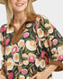 Black Floral Contrast Trim Mini Dress
