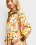 Olive Floral Contrast Trim Mini Dress