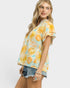Marigold Floral Flutter Sleeve Blouse
