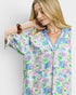 Blue Multi Floral Puff Sleeve Blouse