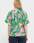 Emerald Floral Scallop Hem Top
