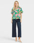 Emerald Floral Scallop Hem Top