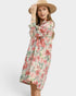 Rust Floral Ruffle Neck Dress