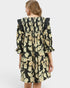 Black Floral Smocked Ruffle Mini Dress