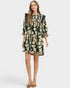 Black Floral Smocked Ruffle Mini Dress