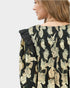 Black Floral Smocked Ruffle Mini Dress