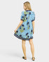 Ocean Floral Stripe Trim Shift Dress