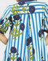 Ocean Floral Stripe Trim Shift Dress
