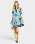 Ocean Floral Stripe Trim Shift Dress