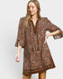 Brown Geometric Print Mini Dress