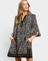 Black Geometric Print Mini Dress