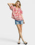 Pink Paisley Puff Sleeve Blouse