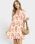 Ivory & Coral Paisley Mini Dress