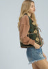 Forest Mix Aztec Sherpa Tie Front Vest
