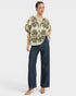 Olive Floral Puff Sleeve Top