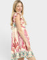Pink Ruffle Sleeve Mini Dress