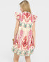 Pink Ruffle Sleeve Mini Dress