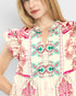Pink Ruffle Sleeve Mini Dress