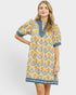 Marigold Floral Cotton Mini Dress