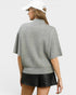 Heather Gray Short Sleeve Mock Neck Sweater