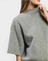 Heather Gray Short Sleeve Mock Neck Sweater