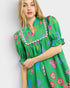 Island Green Floral Ruffle Mini Dress