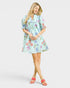 Seafoam Floral Ruffle Mini Dress