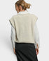 Ivory Ribbed V-Neck Sweater Vest