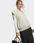 Ivory Ribbed V-Neck Sweater Vest