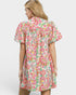 Pink Paisley Puff Sleeve Mini Dress