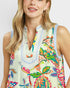 Cream Paisley Sleeveless Midi Dress
