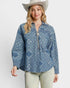 Dusty Blue Bandana Print Button Down Shirt