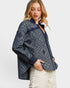 Navy Bandana Print Button Down Shirt