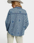 Dusty Blue Bandana Print Button Down Shirt