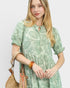 Sage Paisley Tiered Midi Dress