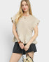 Ivory Pinstripe Smocked Flutter Sleeve Top