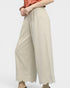 Ivory Pinstripe Scallop Hem Wide Leg Pants