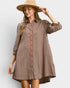 Rust Plaid Tiered Shirt Dress