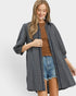 Navy Plaid Tiered Shirt Dress