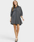 Navy Plaid Tiered Shirt Dress