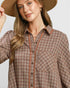 Rust Plaid Tiered Shirt Dress