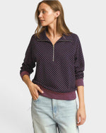 Navy & Pink Dot Quarter Zip Pullover