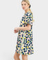 Honey & Green Abstract Dot Contrast Trim Dress