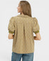 Mustard Puff Sleeve Collared Top