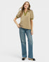 Mustard Puff Sleeve Collared Top