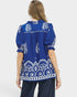 Royal Blue Boho Print Blouse