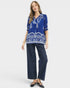 Royal Blue Boho Print Blouse