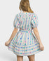 Natural Multi Embroidered Mini Dress