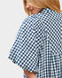 Denim Blue Gingham Smocked Midi Dress