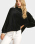 Black Velvet Mock Neck Pullover